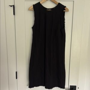 Ann Taylor Black Cotton Tweed Sheath Mini Cocktail Dress